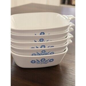 Vintage Corning Ware Blue Cornflower Petite Pan P-41  1 3/4 Cup Lot Of 6